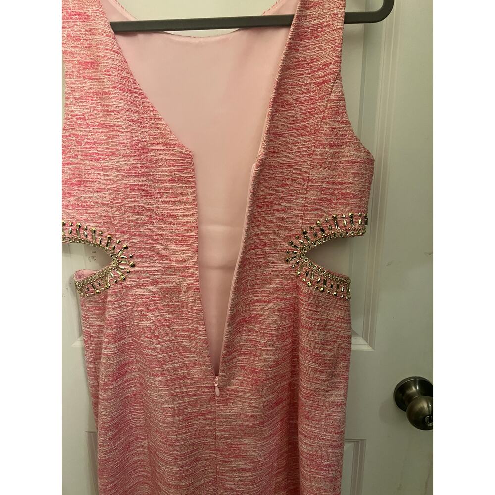 Lilly Pulitzer Catie Shift Pink Tropics Resort Boucle Dress Sz 10 Fairy sparkle - Picture 8 of 10
